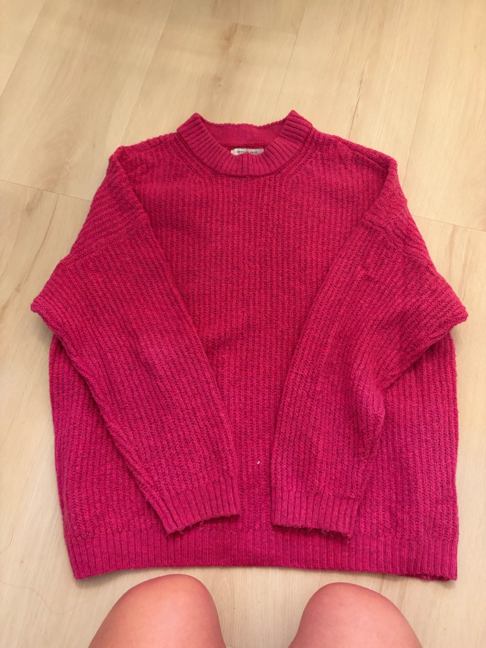 American Eagle Outfitters pink ribbed knit sweater in a size M